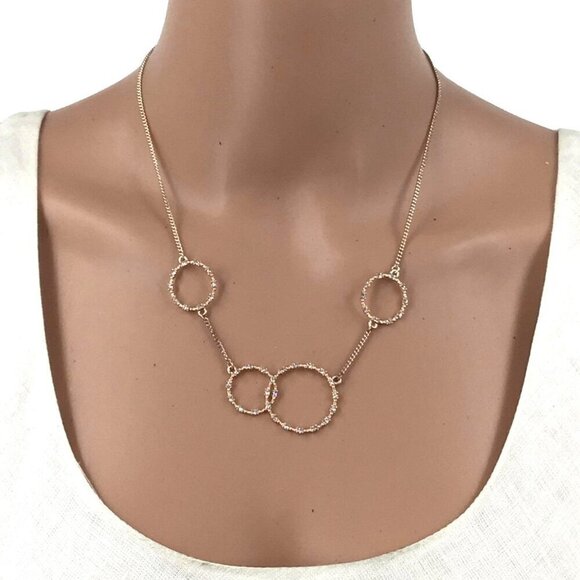 Lane Bryant Necklace Gold Tone Crystal Inlay Adjustable Length - Picture 1 of 2